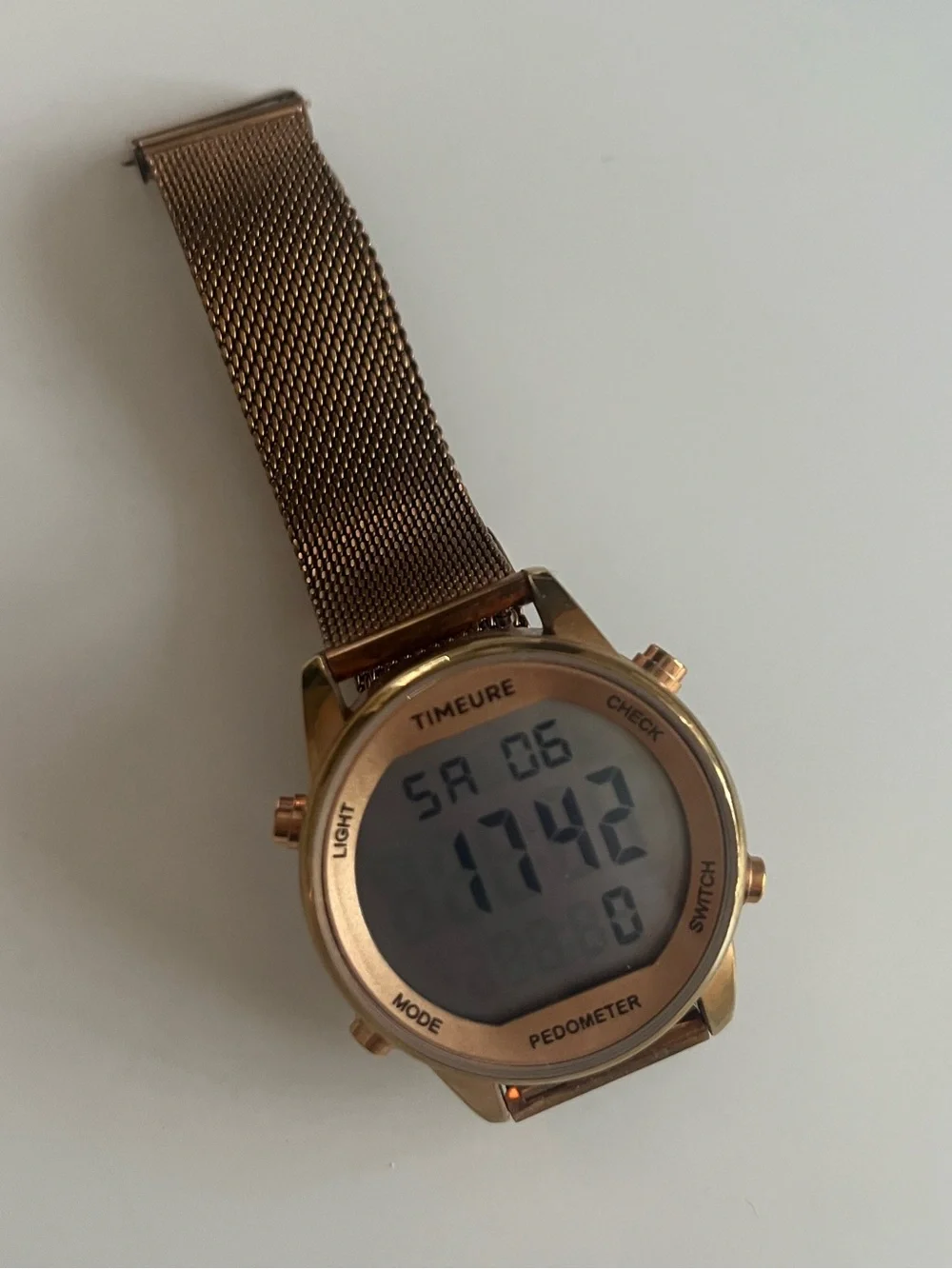 Timeur Digital Pedometer Watch - Rose Gold